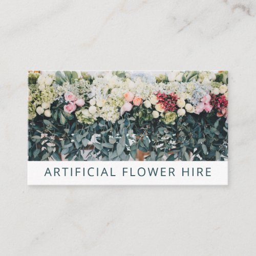 Wedding Party Hire Artificial Flower Arrangements Business Card