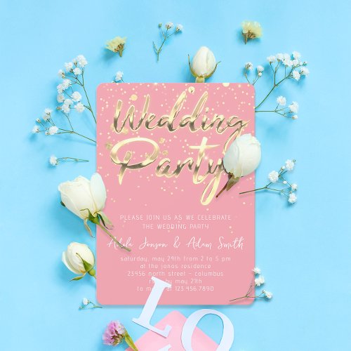 Wedding Party Instant Download  Blush Gold  Invitation