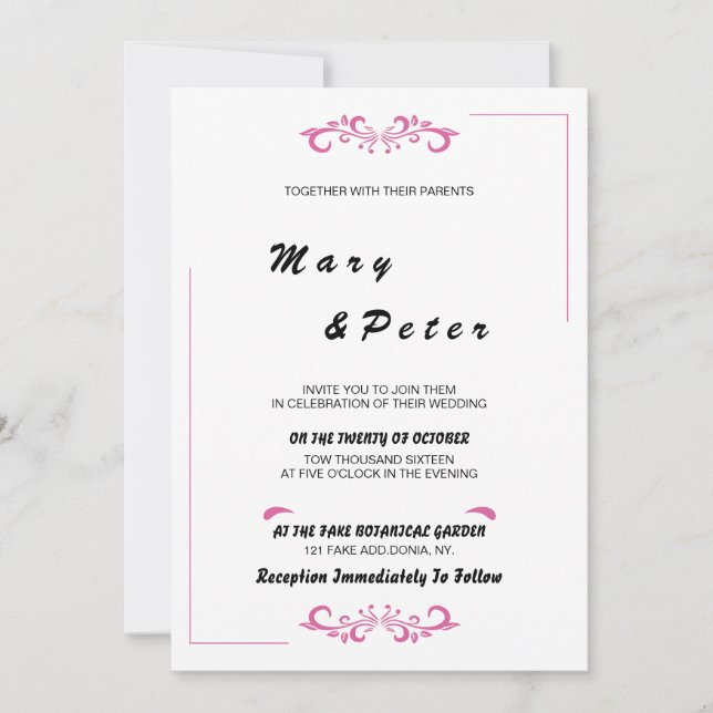 Wedding party invitation (Front)