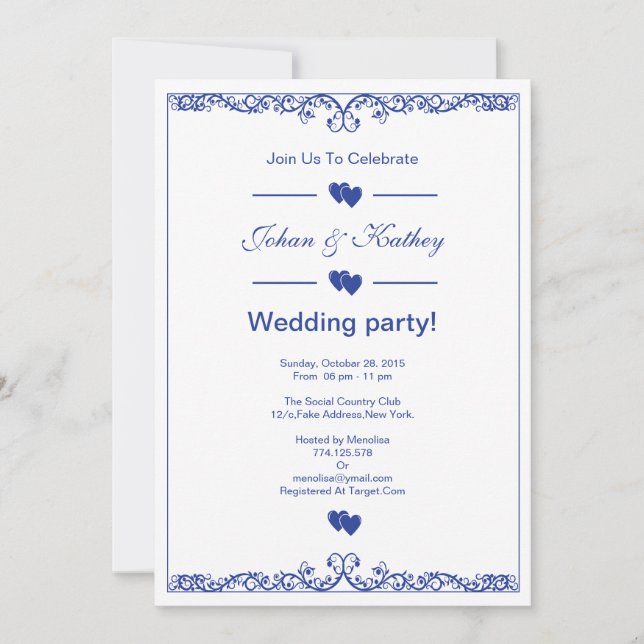 Wedding party invitation (Front)