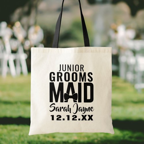 Wedding Party Modern Junior Groomsmaid Tote Bag