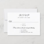 Wedding Party Or Event 3 Entree Rsvp Response at Zazzle