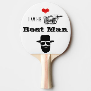 Wedding Party Photo Props Hipster Mustache Beard Ping Pong Paddle