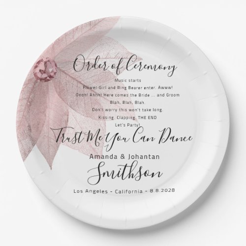 Wedding Party Plate With Funny Program Thank You