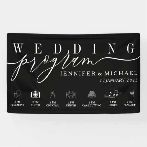 Wedding Party Program Timeline Custom Icons Banner