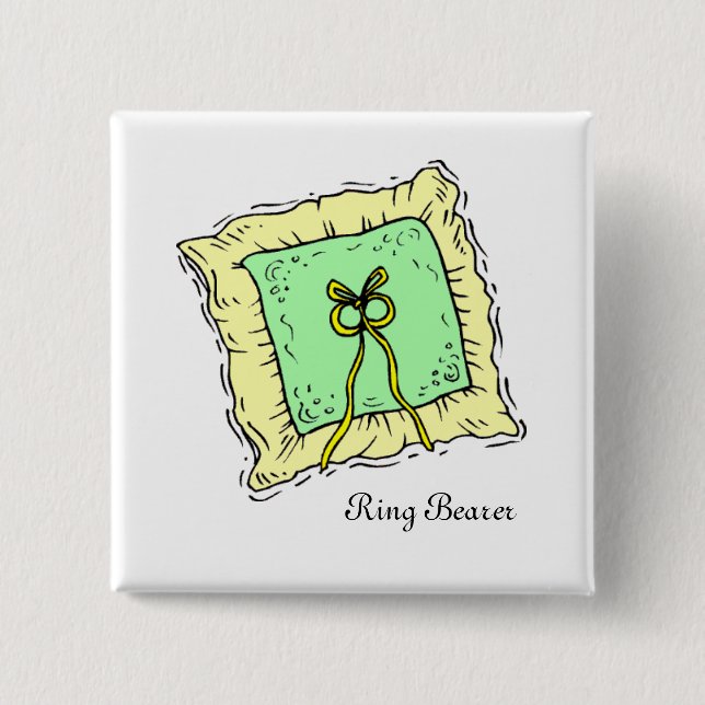 Wedding Party Ring Bearer Button Pin Gift (Front)