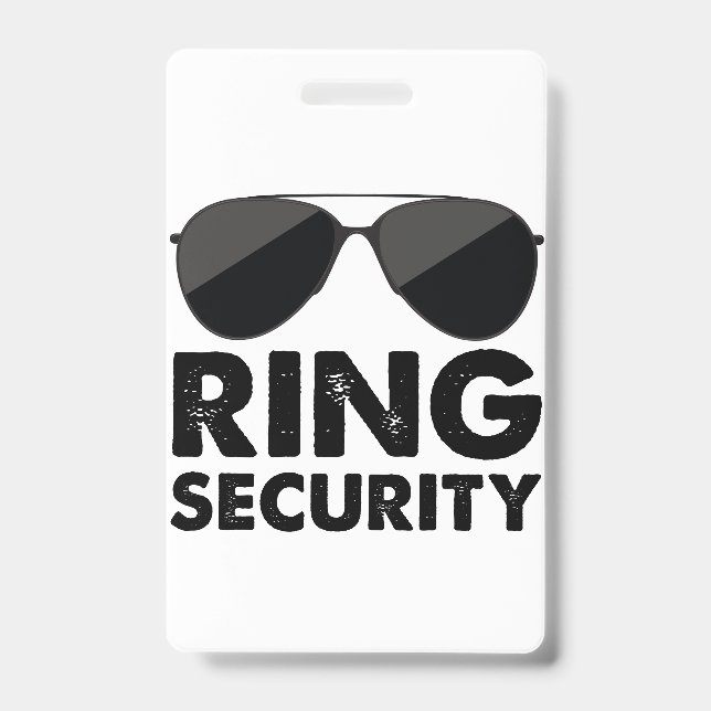 Wedding Party Ring Security Wedding Ring Badge (Front)