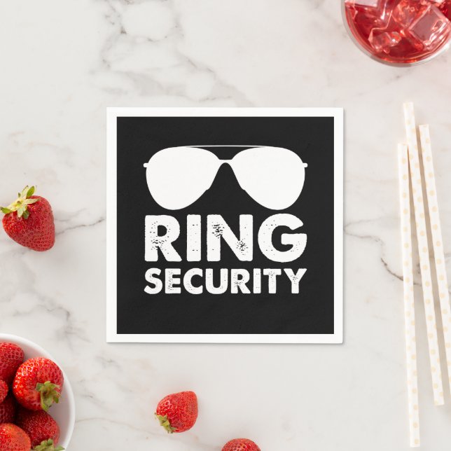 Wedding Party Ring Security Wedding Ring Napkins (Insitu)