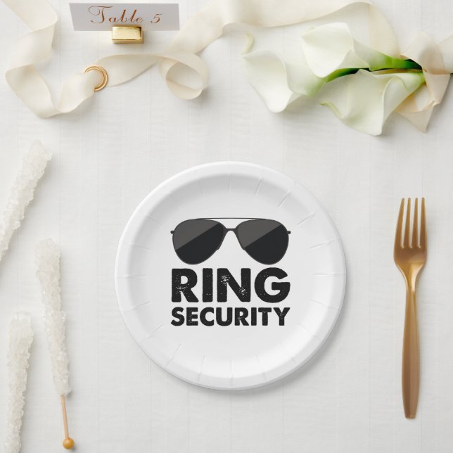 Wedding Party Ring Security Wedding Ring Paper Plates (Wedding)