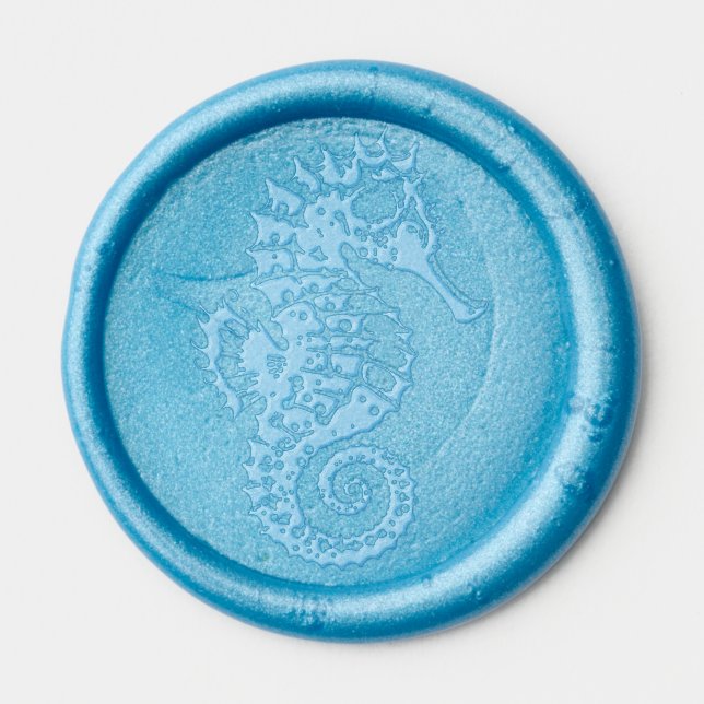 Wedding Party Sea Horse Wax Seal Stickers (Front)
