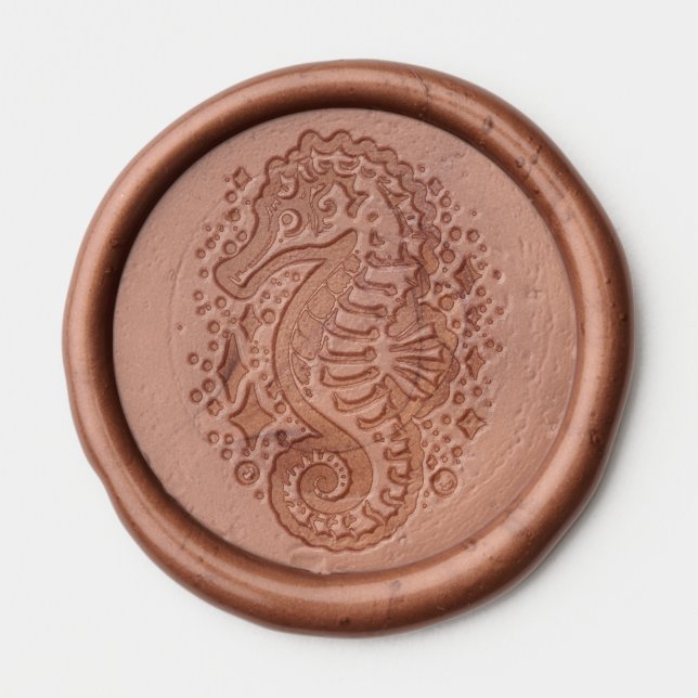 Wedding Party Sea Horse Wax Seal Stickers (Front)