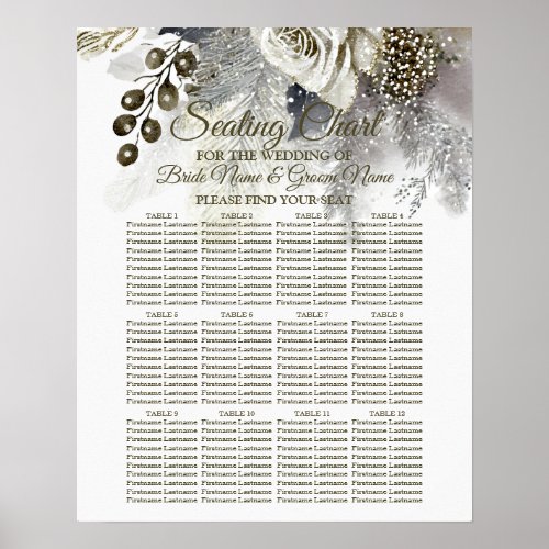 Wedding Party Silver Golden White Roses Flowers Poster