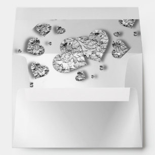 Wedding Party Silver Hearts Gray Elegant Envelope