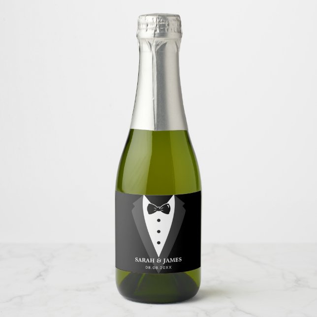 Wedding Party Sparkling Wine Bottle Sparkling Wine Label (Front)