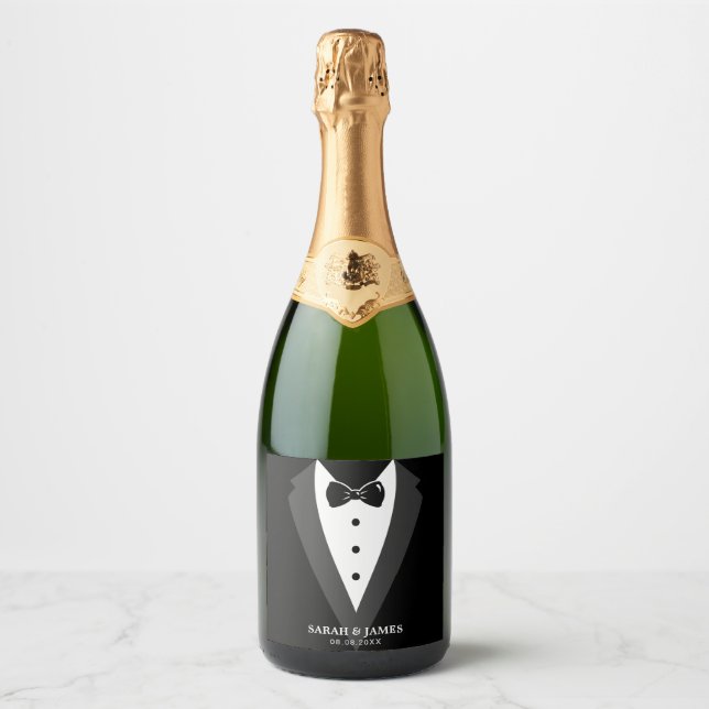 Wedding Party Sparkling Wine Bottle Sparkling Wine Label (Front)