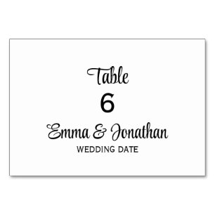 Wedding Party Table Tent Cards Table Tent Sign