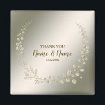 Wedding Party Thank You Golden Floral Leaves Magnet<br><div class="desc">Wedding Party Thank You Golden Floral Leaves magnet. Unique,  beautiful,  stylish design. Easy to be personalized. Font style,  size and colors can be changed. Matching items available.</div>