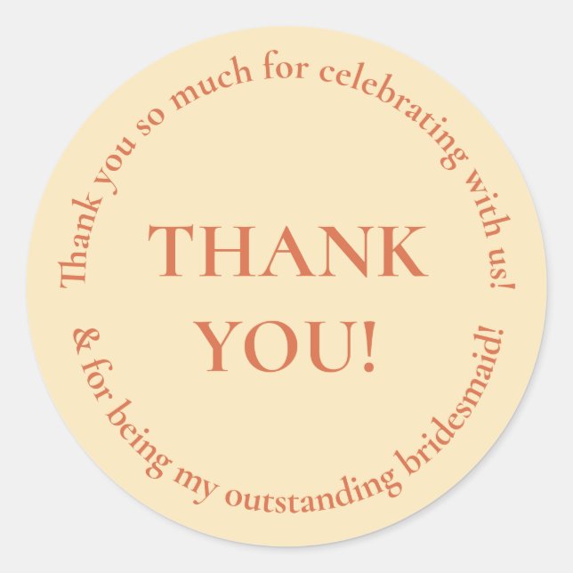 Wedding Party Thank You Wedding Favor Sticker (Front)