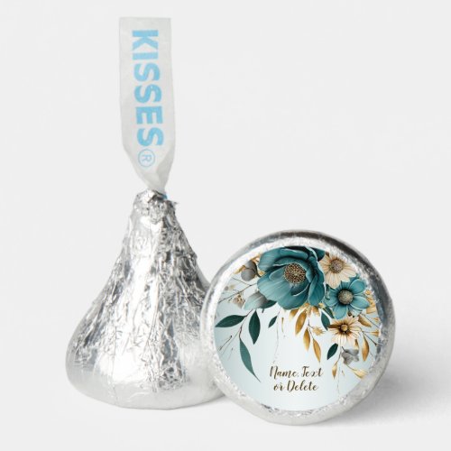 Wedding Party Turquoise White Flower Golden Leaves Hersheys Kisses