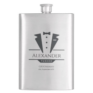 Wedding Party Tuxedo Gifts Groomsman   Flask