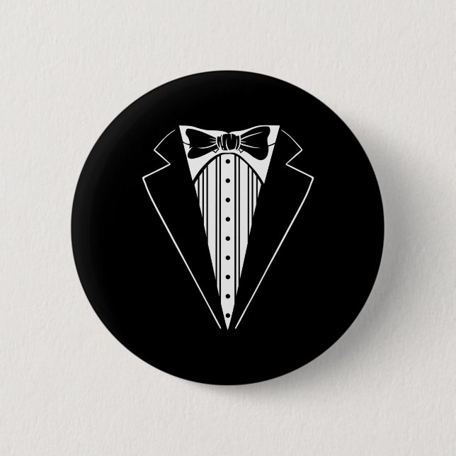 Wedding Party Tuxedo Matching Bachelor Party Funny Button (Front)