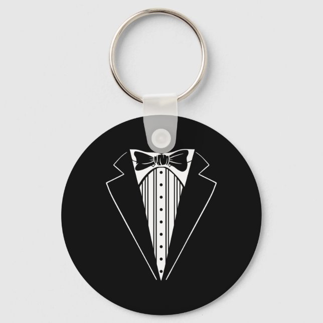 Wedding Party Tuxedo Matching Bachelor Party Funny Keychain (Front)