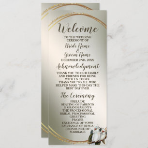 Wedding Party White Birds Cockatoo Green Leaves Program
