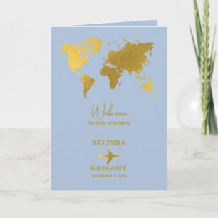 Wedding Passport Blush Dusty Blue Order of Service Program