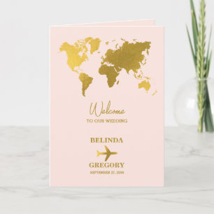 Wedding Passport Blush Pink Gold Order of Service Program