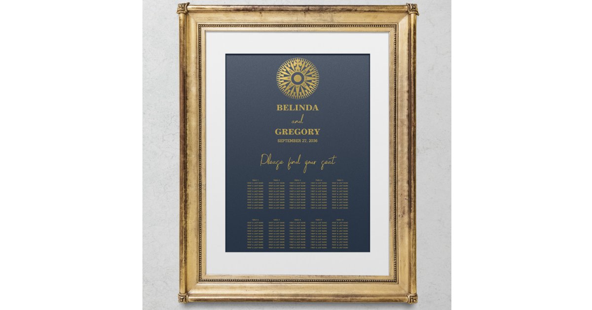 Wedding Passport Compass Wedding Seating Chart | Zazzle