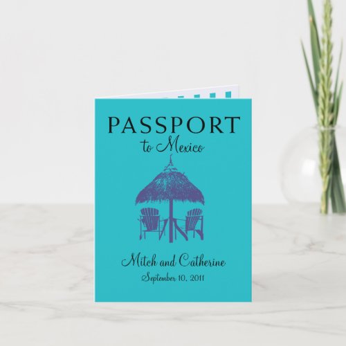 Wedding Passport Invitation to Cancun Mexico