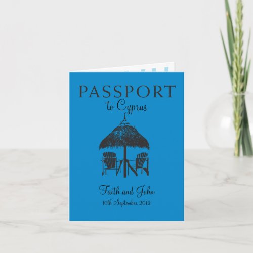 Wedding Passport Invitation to Cyprus