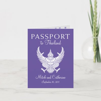 Wedding Passport Invitation to Thailand