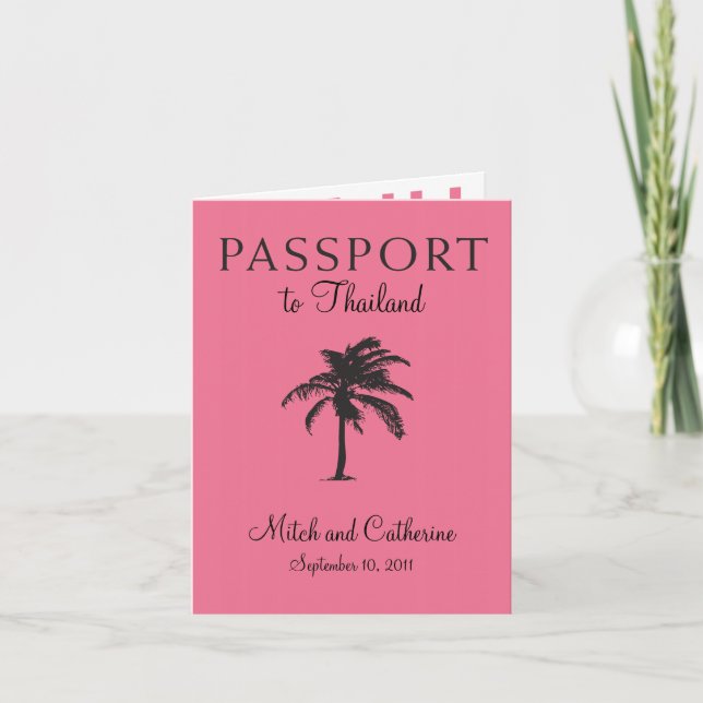 Wedding Passport Invitation to Thailand (Front)