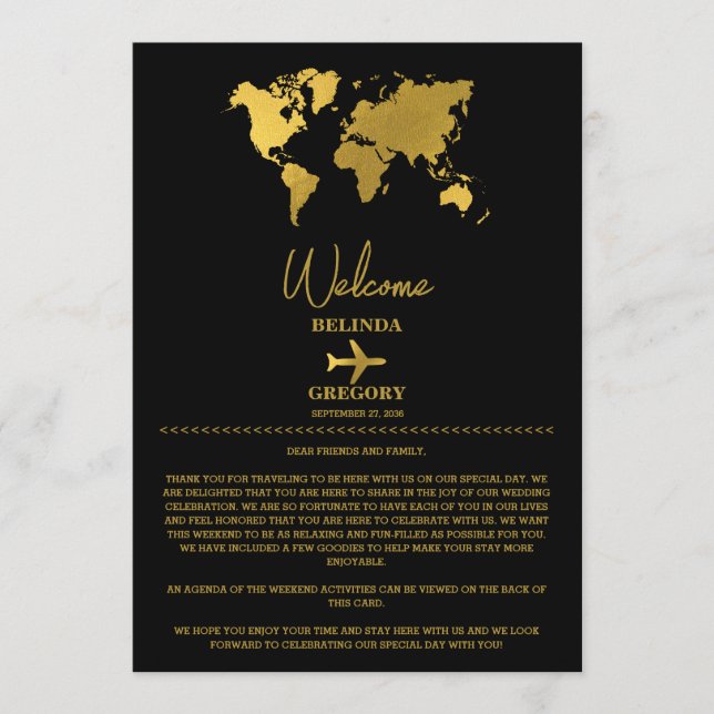 Wedding Passport Sage Black Itinerary Program (Front)
