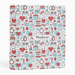 Wedding Pattern custom name mini binder