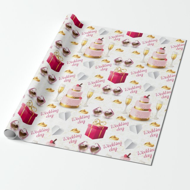 Wedding Pattern Wrapping Paper (Unrolled)