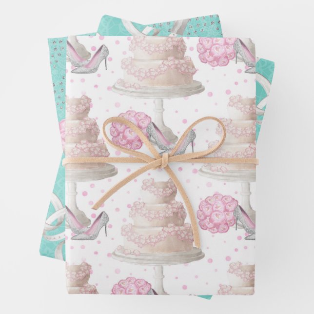 Wedding Pattern Wrapping Paper Sheets (In situ)