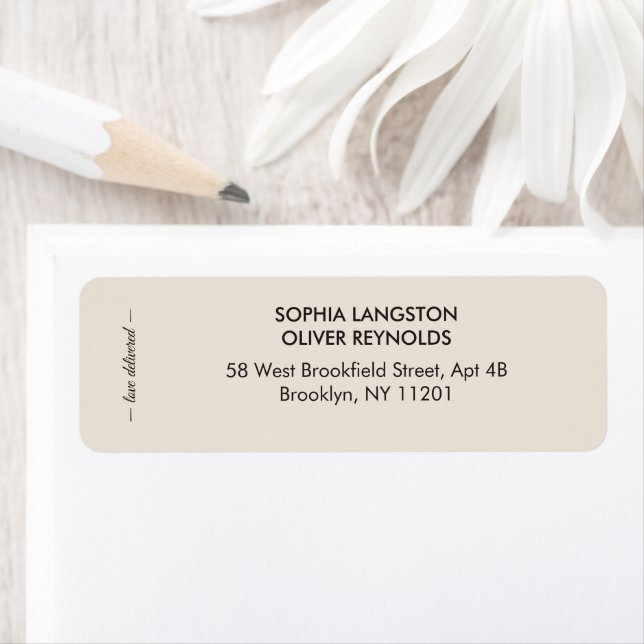 Wedding Peacock Botanical | Couture Address Art Label (Insitu)