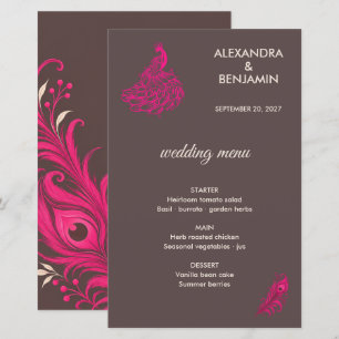 Wedding Peacock Botanical Pink Couture