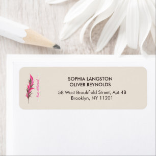 Wedding Peacock Botanical Pink Couture Label