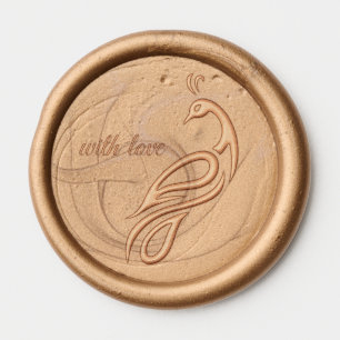 Wedding Peacock Botanical Vintage   Signature Wax  Seal Sticker