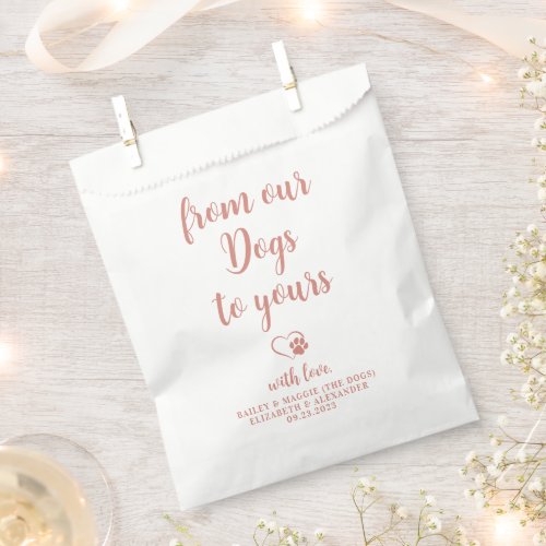 Wedding Personalize Rose Gold Dog Pet Treats  Favor Bag