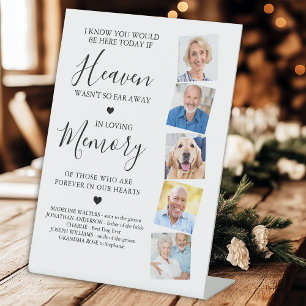 Wedding Personalized 5 Photo Heaven Memorial Pedestal Sign