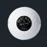 Wedding Personalized Golf Balls<br><div class="desc">Contemporary,  modern,  simple,  elegant black and white personalized golf ball wedding gift for Best Man with name and monogram - initials of Bride and Groom.</div>