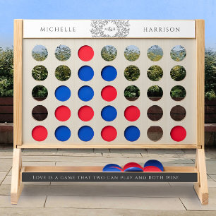 Wedding personalized gray white monogram fast four