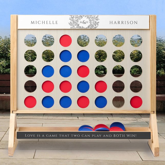 Wedding personalized gray white monogram fast four (Creator Uploaded)