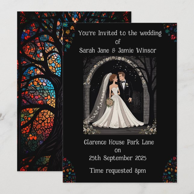 Wedding Personalized Invite Cartoon Image  (Front/Back)