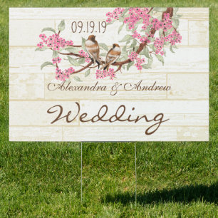 Wedding Personalized Love Bird Yard Sign