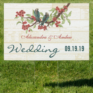 Wedding Personalized Love Bird Yard Sign
